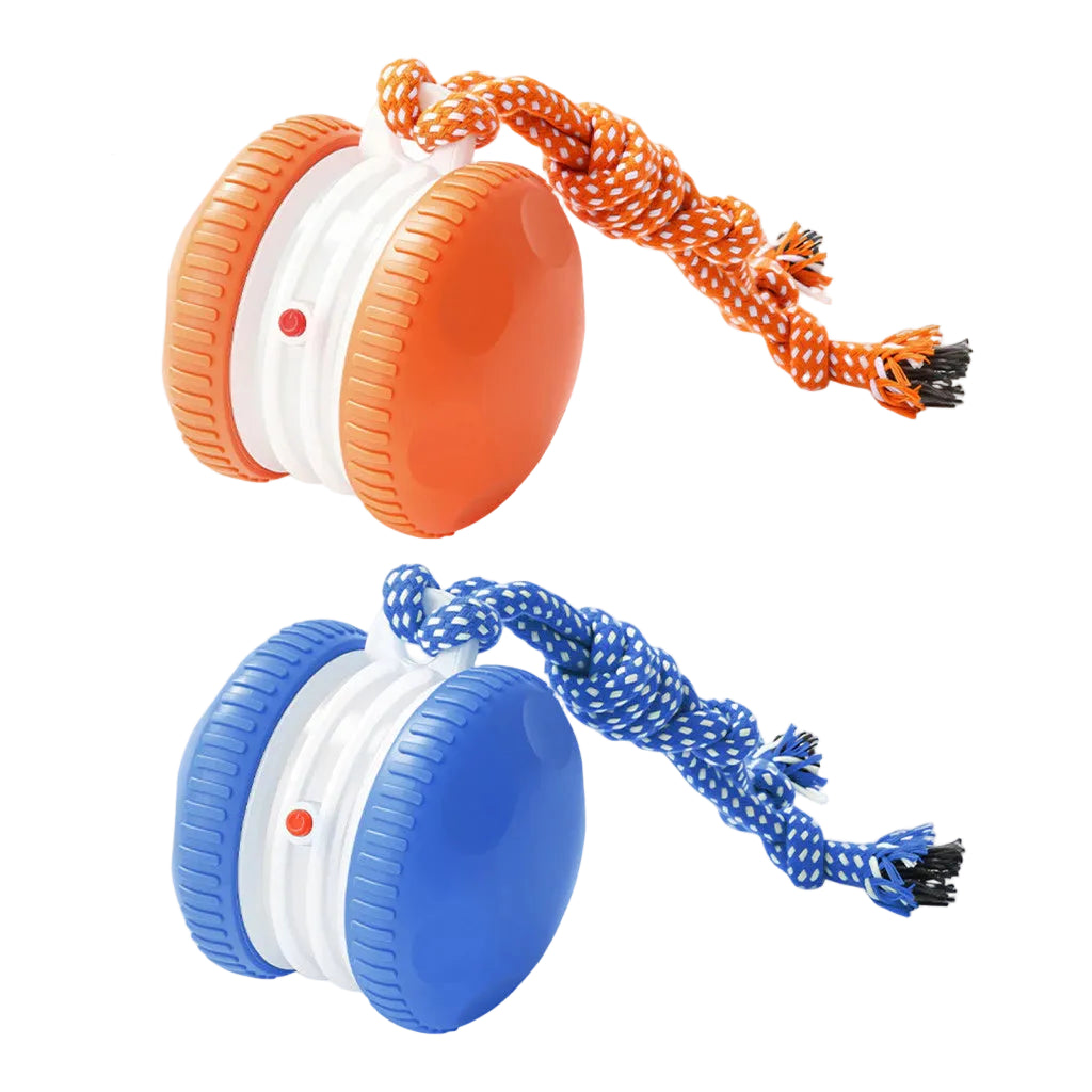 Interactive & Durable Dog Ball – Motion Toy with Tug Rope in Dog Colours
