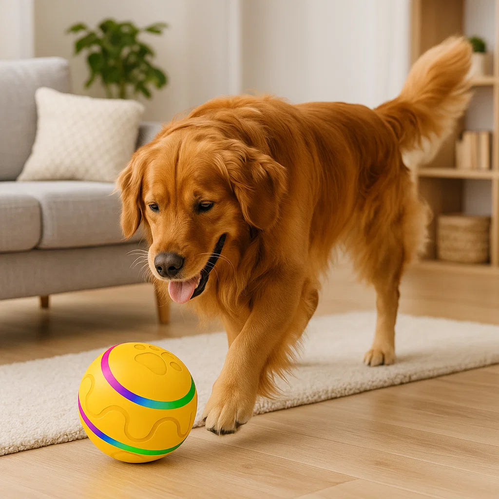 Durable and Long-Lasting Self-Rolling Dog Ball