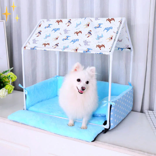 Fleece Sleeping Mat With Roof And Cosy Cushion