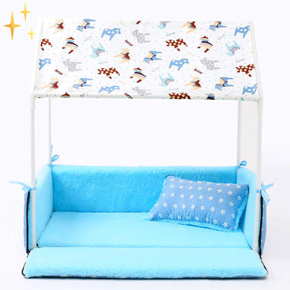 Fleece Sleeping Mat With Roof And Cosy Cushion